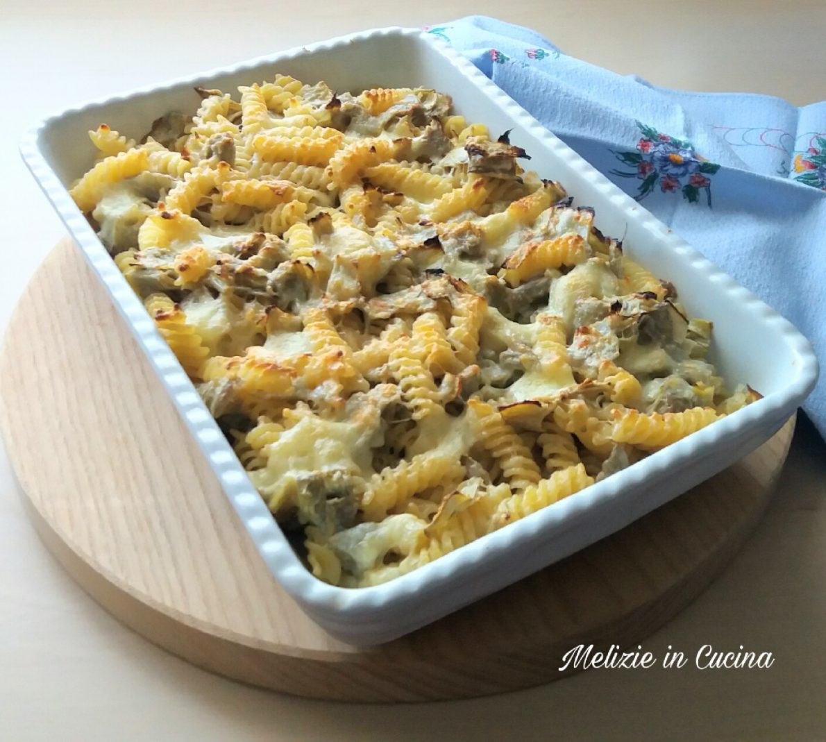 Pasta al forno carciofi e provola