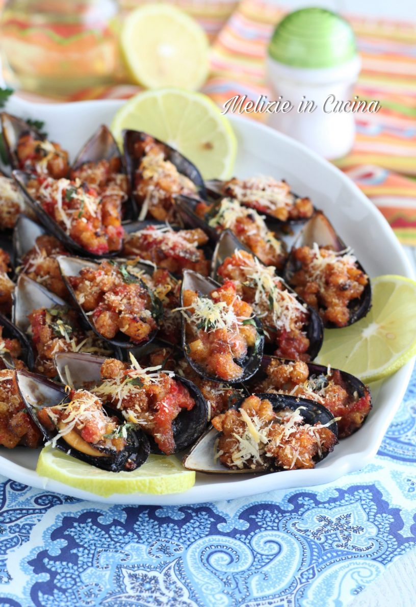 Cozze ripiene gratinate in forno