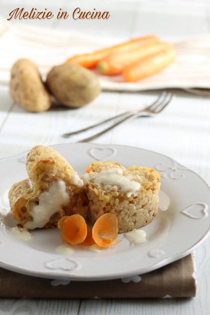 Tortini patate e carote dal Cuore Filante