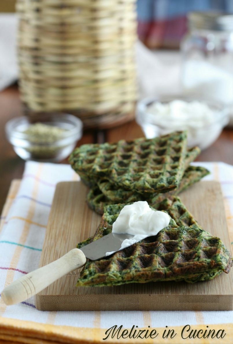 Waffle Salati di Spinaci e Patate