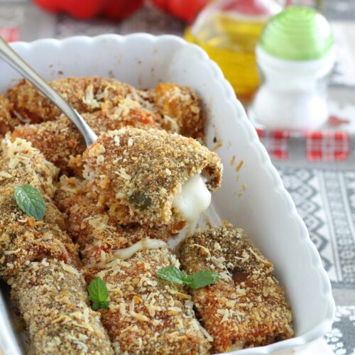 Cotolette arrotolate di peperoni con ripieno filante