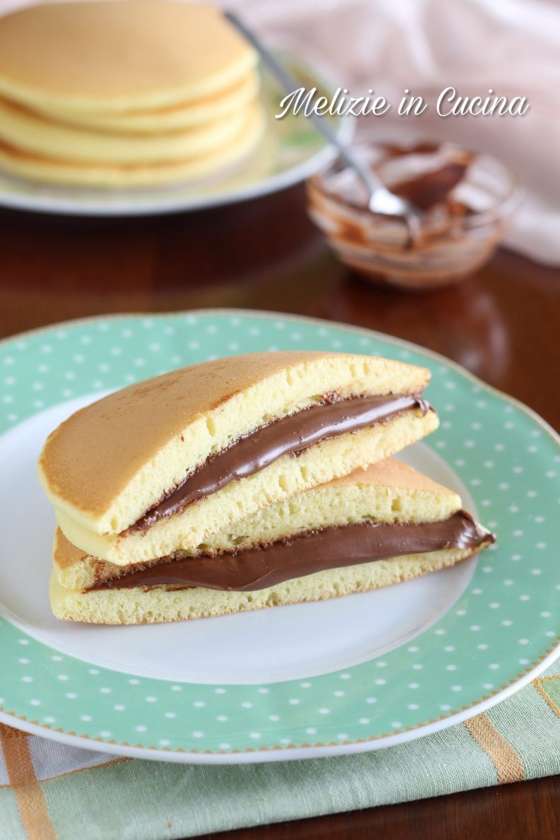 Dorayaki con impasto pancake senza burro