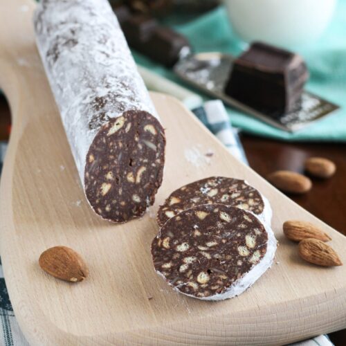Salame di cioccolato fondente senza uova buonissimo