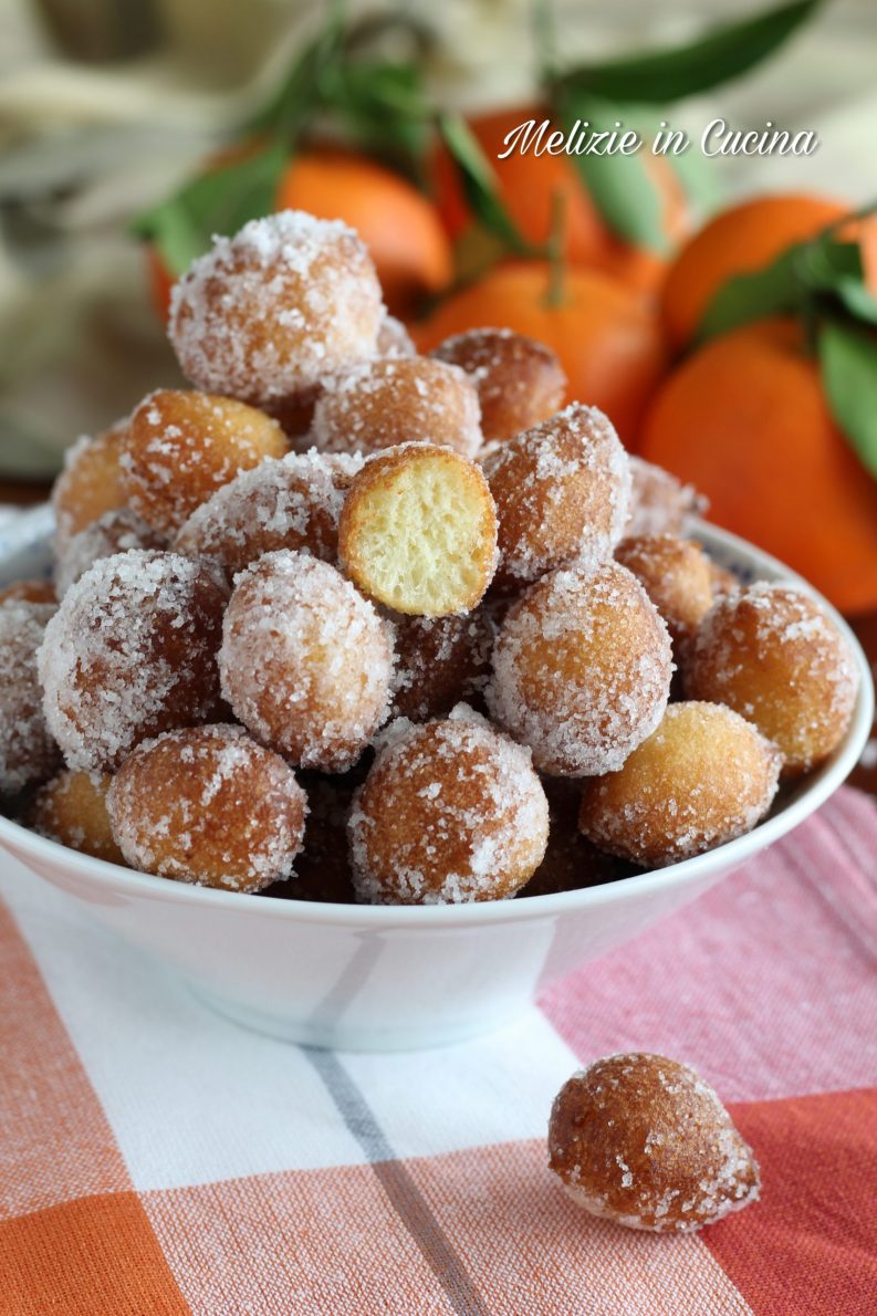 Zeppole lievitate alle clementine